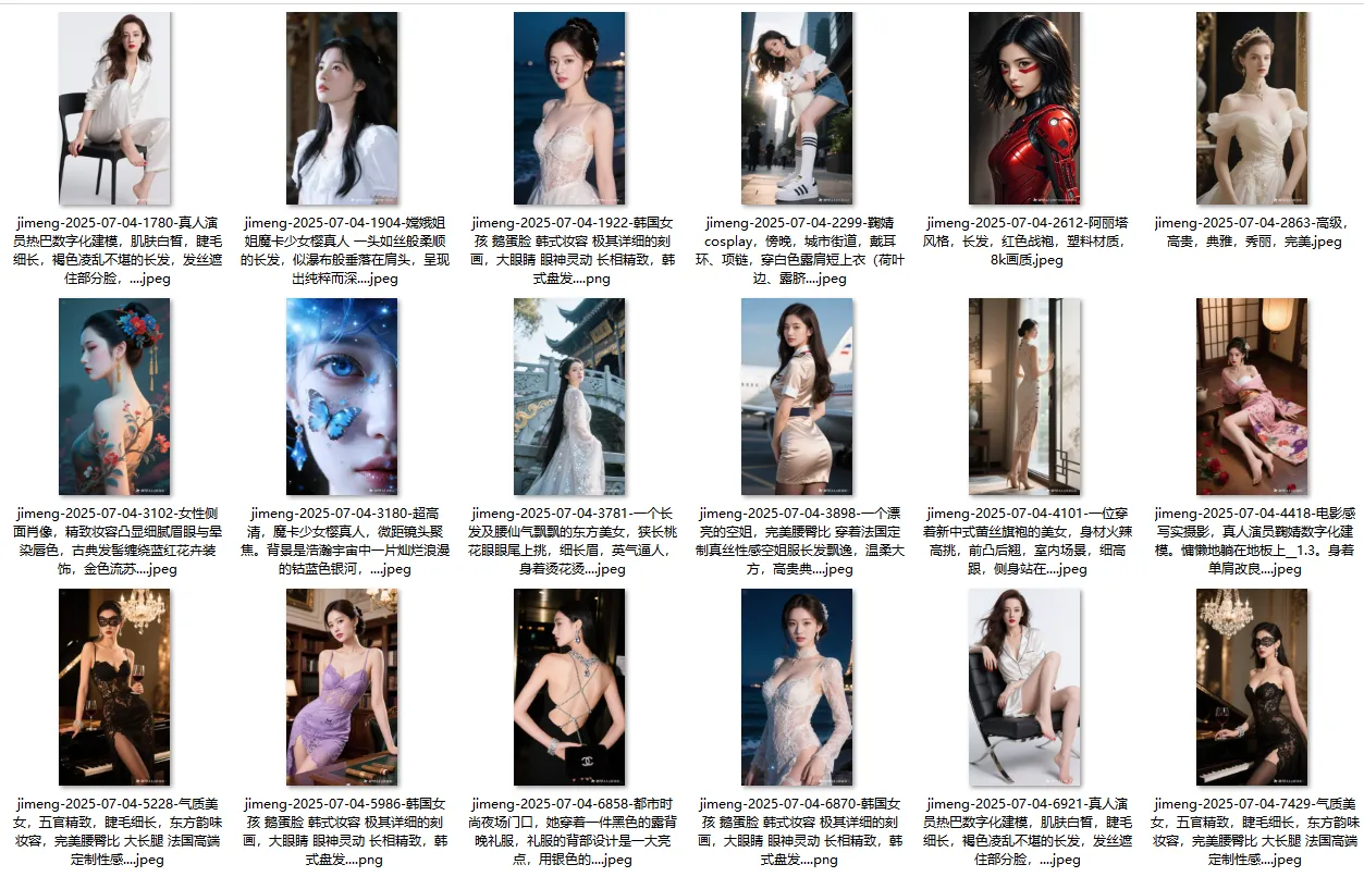 性感美女Ai绘图提示词（千张图片+提示词）含有中文版Ai工具集合